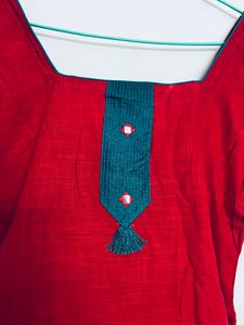Red Kurtha Top