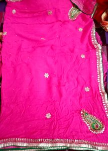 Pink Gota Patti Saree with Embellishments