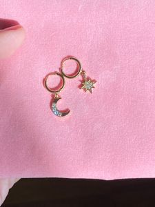 Diamond Crusted Sun Star Earrings
