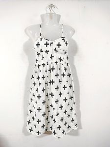 White& Black Printed Dresses (Women's)