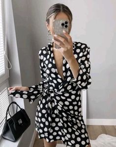 Zara polka dot Shirt dress