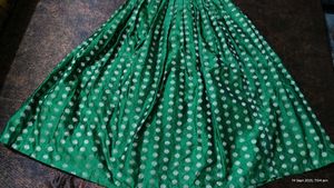 Frock And Chanderi Skirt With White Top