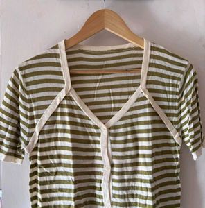 Striped Button-Up Top