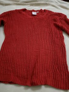 Beautiful Red Crochet Top ..Full Sleeves And Free