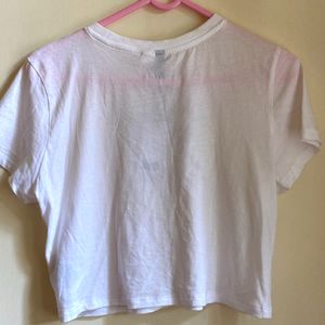 H&amp;M Coquette Printed Cropped T-shirt