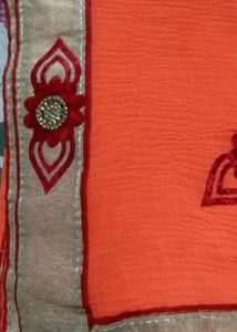Orange Embroidered Sari