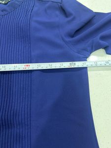 Navy Blue Pleated Top