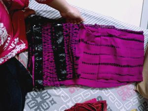 pure viscose Purple shibori Saree