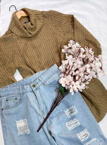 🎁Buy1 Get1 Free Brown Turtleneck Sweater F