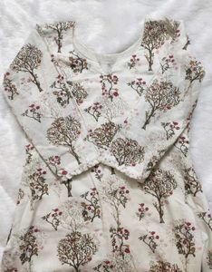 Printed White Kurta