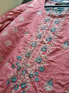 Pink Embroidered Kurta Set