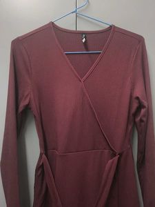 Burgundy Wrap Dress