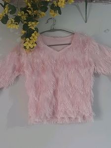 Barbie Pink Furry Top With FREE Hairclips!
