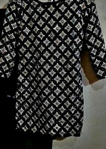 ✨Black Embroidered Kurti with Garara and Dupatta
