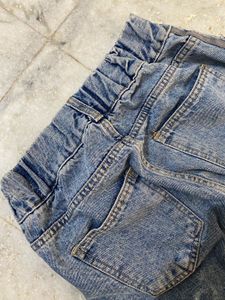 Light Blue High Waist Jeans With Strips