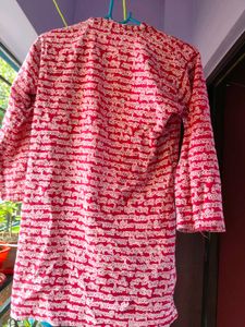 Red Printed Kurta