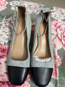 Forever 21 Denim Ankle Strap Heels