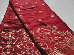 Red Baroque Print Saree
