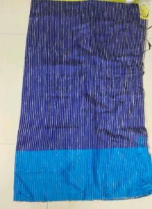 Blue Striped  Handloom Saree