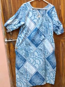 Brand New Blue &amp; White Paisley Kurti - XXL Size
