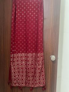 Maroon stole with Golden Print