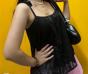 Black Striped Tank Top