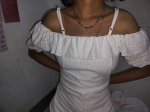 White Eyelet Off-Shoulder Dress