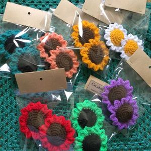 Crochet Sunflower Keychains