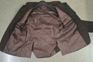 Brown Mandarin Collar Blazer