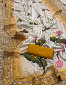 BEAUTIFUL SOFT CHINNON SILK SAREE