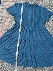 Blue Tiered Mini Dress