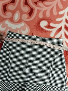 Black And White Check Skirt