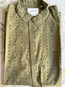 Olive Green Patterned Shirt
