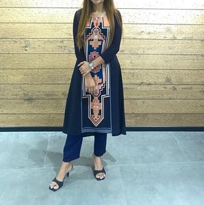 W | Stylish Navy Blue Kurta