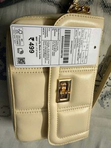 Cream Quilted Crossbody Bag