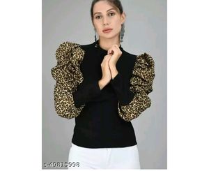 Leopard Sleeves Top