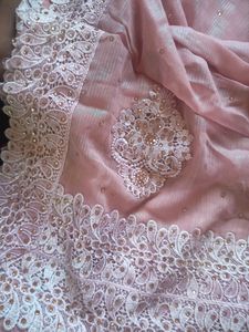 Party Wear Peach Colour Saree