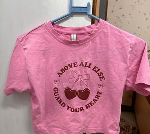 Lana Del Rey Inspired Light Pink Crop Tshirt