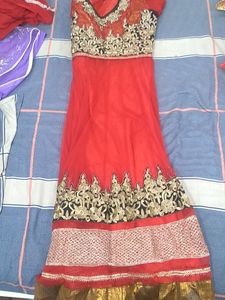 Red Colour Dress With Dupatta And Leggis