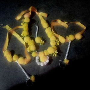 Haldi ceremony, Bridal jewellery set but no earing