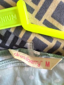 Green and white Polka Dot print Top