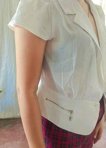 White Short Sleeve Blazer