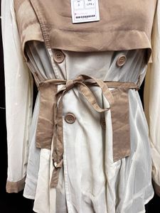Beige &amp; White Top