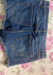 Denim Lace-Up Shorts