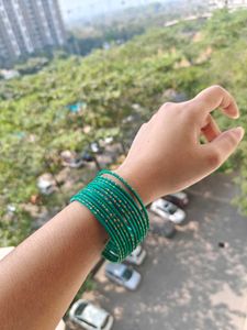 Peacock Green Bangles set 12