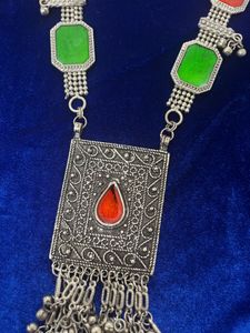 Colorful Silver Boho Necklace
