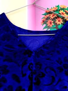 Blue Velvet Long Dress