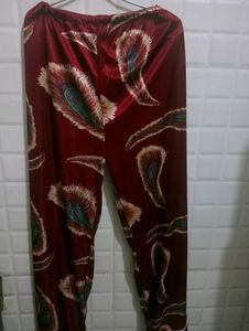 Red Satin Nightsuit For Woman