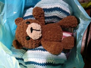 Crocheted Brown Teddy Bear