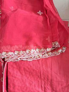Pink 3pc Unstitched Set